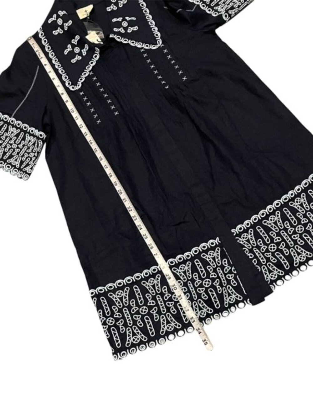 NWT Tuckernuck Linen Eyelet Delphine Mini Dress Navy Size Large Resort Beach - Picture 16 of 16